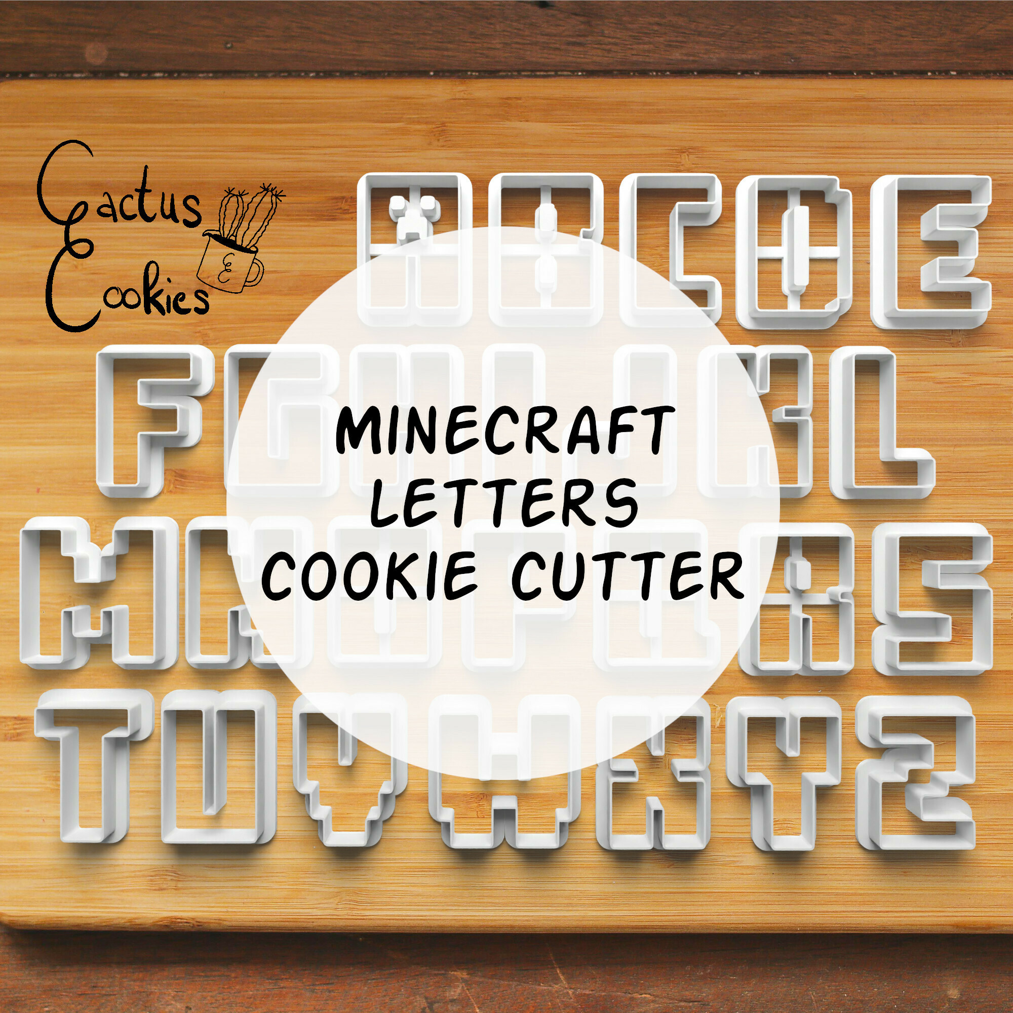 minecraft letters cookie cutter set 0312 present gift love baking fondant clay anniversary birthday creeper 3D print model - Mito3D