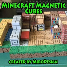 Minecraft magnétique cubes Jeu pc 3d mojang construire bloquer enchanteur tnt portail cube obsidienne baril lit étagère livres brique pavé artisanat 3d print model - Mito3D