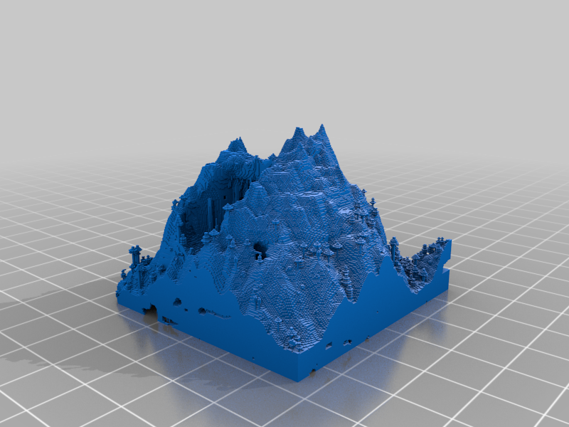 Minecraft montanha Aprendendo 3D print model - Mito3D