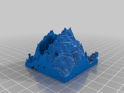 Minecraft montanha Aprendendo 3d print model - Mito3D