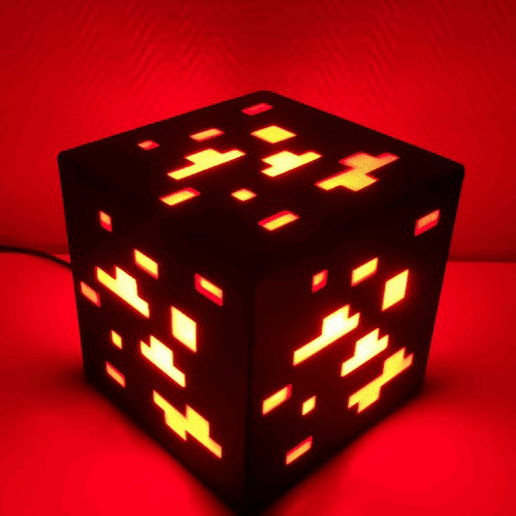 Minecraft nuit lumière Pierre rouge 3D print model - Mito3D
