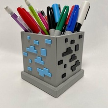 Minecraft minério quadra escrivaninha organizador videogame diamante ore_block mesa organização arte armazenamento 3d print model - Mito3D