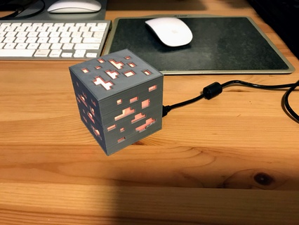 Minecraft minério luminária arduino nano corexy conduziu luz decoração 3d print model - Mito3D