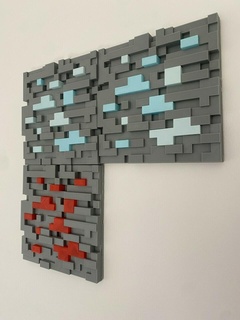 Minecraft Erz Mauer Fliesen verbindbar Blöcke erstellen Vene Block Fliese Dekor Zimmer Gaming Kunst 3d print model - Mito3D
