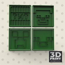 Minecraft paketlemek 4 kurabiye kesiciler kesici kesme 3d print model - Mito3D