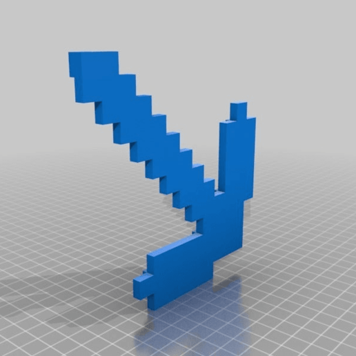 minecraft pickaxe game games 3D print model - Mito3D