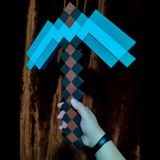 minecraft pickaxe - real sized textured tools toy steve diamond art size 3d print model - Mito3D