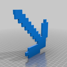 minecraft pickaxe game games 3d print model - Mito3D