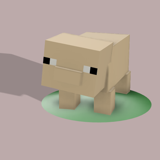 Minecraft porc bonhomme neige monstre Jeux animaux 3D print model - Mito3D