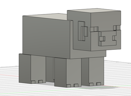 Minecraft porco engraçado porquinho tendência melhor 3d print model - Mito3D