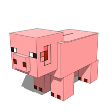 minecraft kumbara çeşitli dekorasyon oyuncak lowpoly hayvan domuz 3d print model - Mito3D