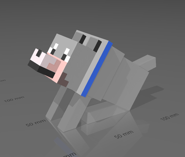 Minecraft cachorro Lobo figura brinquedos articulado 3d print model - Mito3D