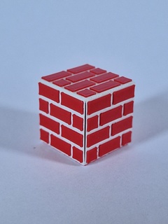 minecraft red brick full color block foldable colour toy video game 3d print model - Mito3D