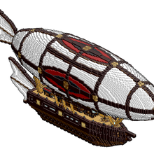 Minecraft kırmızı izci mimari zeplin inşaat gemi uçan tekne piksel Sanat 8 bitler 3d print model - Mito3D