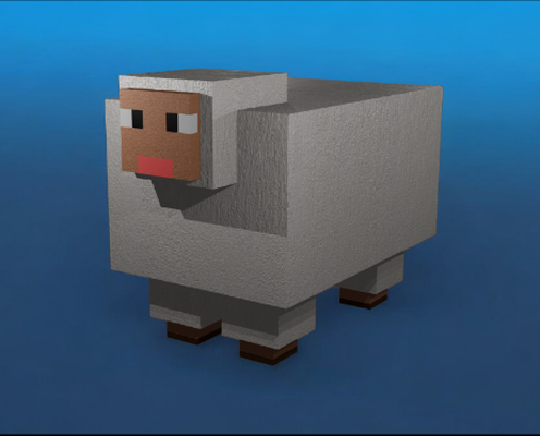 minecraft koyun oyun voksel piksel lego hayvan şekil düşük poli kendin canlı oyuncak çete karakter karikatür oyunlar 3d print model - Mito3D