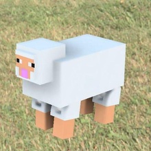 minecraft sheep movable legs keychain version animal toy mc saddle 3d print model - Mito3D