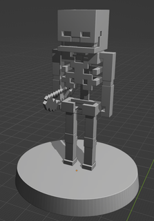 Minecraft esqueleto escamoso mc construir osso arco miniatura 32 tabela topo jogos 3d print model - Mito3D