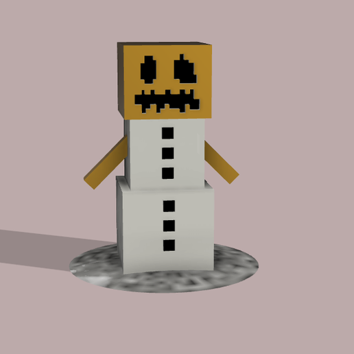 minecraft snowman mobs animal game fun toy decoration figure 3D print model - Mito3D