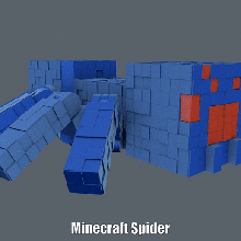 Minecraft ragno facile Stampa posto flessibile posabile in giocattolo articolato figura modello scultura bloccare pixel 3d print model - Mito3D