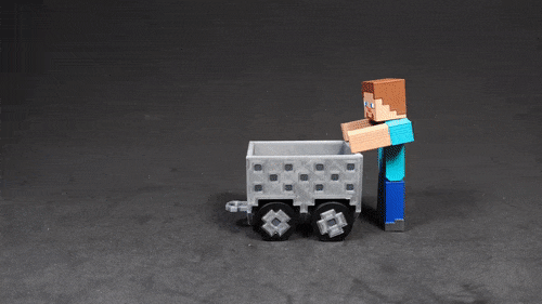 Minecraft Steve's carretilla steve carro entrenar scooter juguete coche vehiculo juguetes Lego 3d print model - Mito3D