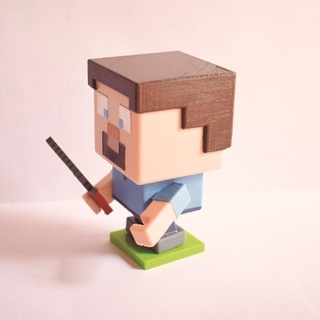 Minecraft Steve Jeux vidéo Jeu funko léche botte poupée 3d print model - Mito3D