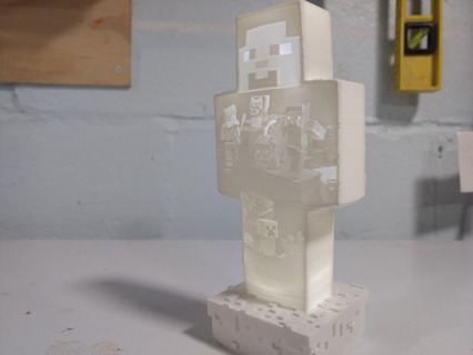 Minecraft steve alex erba bloccare notte luce tavolo tealight gioco notturna lettura 3d print model - Mito3D