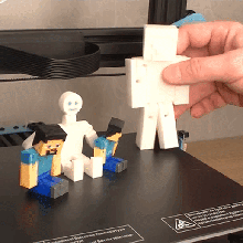 minecraft steve articulated print-in-place assembly supports game 3d print model - Mito3D