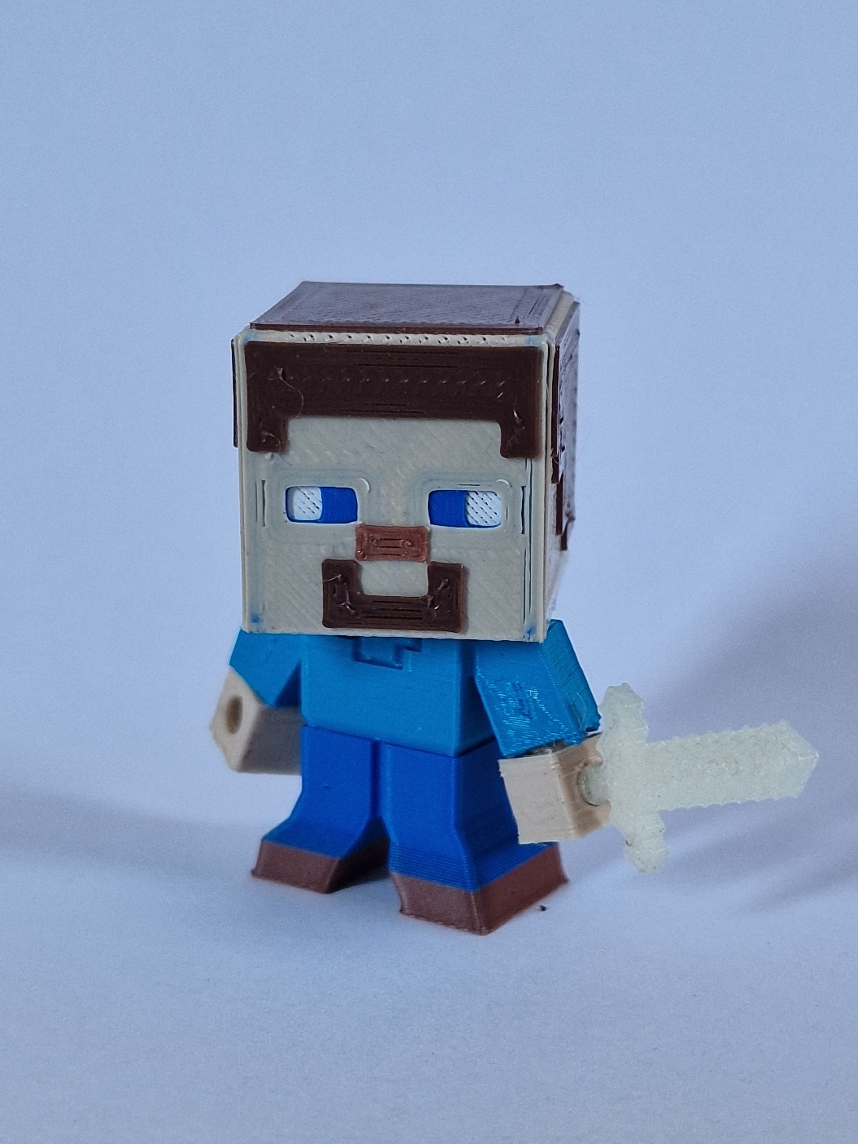 Minecraft steve completo color personaje bloquear plegable juguete vídeo juego 3D print model - Mito3D