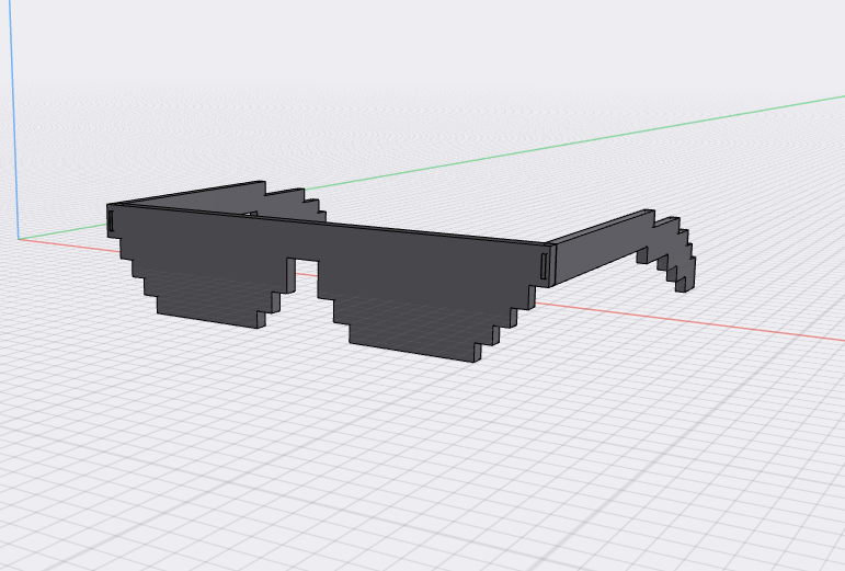 Minecraft gafas sol lentes juego azar steve Moda jugar friki ejecutar 3D print model - Mito3D