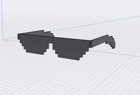 Minecraft óculos sol modo jogos Steve moda jogar nerd Toque executar 3d print model - Mito3D