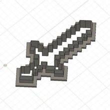 minecraft sword cookie fondant cutter 3d print model - Mito3D