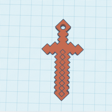 Minecraft Schwert Halskette Mode 3d print model - Mito3D