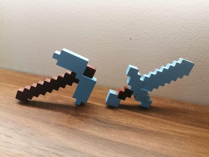 minecraft sword pickaxe mini Game gadget toy toys game builder 3d print model - Mito3D