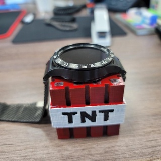 minecraft tnt apple & galaxy watch cradle samsung charging smartwatch 3d print model - Mito3D