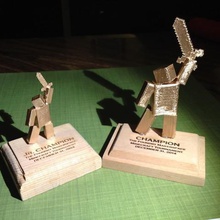 minecraft tournament trophy art sculptures 3d print model - Mito3D