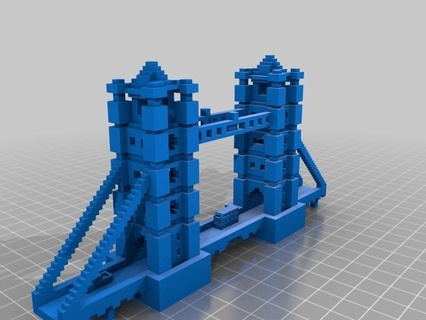 Minecraft torre puente vehiculos edificios estructuras arquitectura casa 3d print model - Mito3D