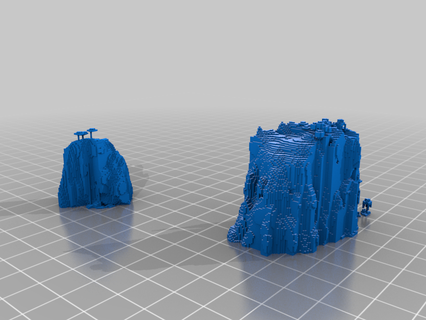 Minecraft gêmeo ilhas modelos arte 3d print model - Mito3D