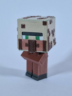 Minecraft aldeano completo color personaje bloquear plegable juguete vídeo juego 3d print model - Mito3D