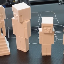minecraft wedding topper husband wife 2 children art mindcraft character game miniatures 3d print model - Mito3D