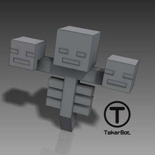 minecraft wither - fully articulated makerbot takerbot skeleton toy 3d print model - Mito3D