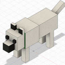 minecraft wolf happy mob good boy dog 3d print model - Mito3D