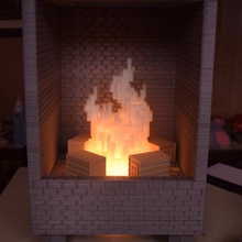 minecraft8-bit led fireplace home 8bit decor decoration design flame lamp leds light prop video game games 3d print model - Mito3D