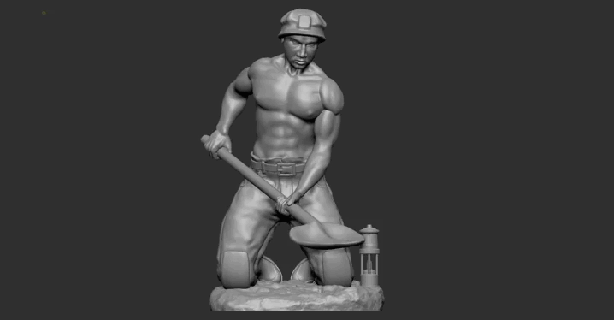 miner man underground miners mining resin fun rock home art toy decoration statue figurines lamp sla sculpture print 3d print model - Mito3D