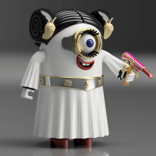 mini-leia art minion guerras estrella 3D print model - Mito3D