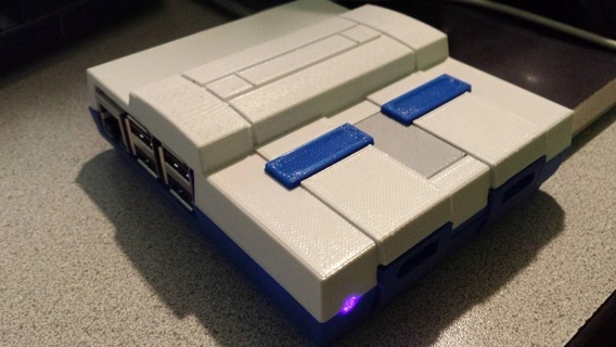 mini snes 5mm conduziu suporte fiação caso bainha framboesa pi retropiar super Nintendo videogame vídeo jogos consoles 3d print model - Mito3D
