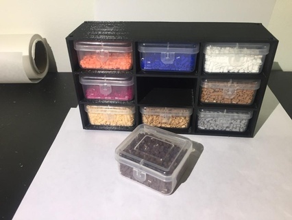 mini-storage rack mini perler perler-beads small storage tool holders boxes box containers organization 3d print model - Mito3D