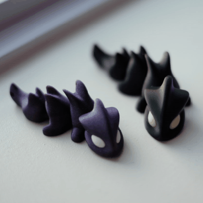 mini articulated dragon magnet keychain dargon toy felxi fidget fastprint 2colors 3d print model - Mito3D