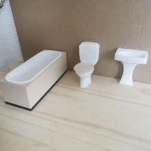 mini bathroom set gadget miniature tub basin sink toilet wc deco toy 3d print model - Mito3D