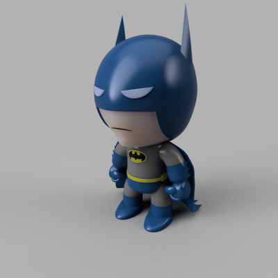 mini batman azul gris traje bruce wayne arte dc historietas oscuro caballero 3d print model - Mito3D