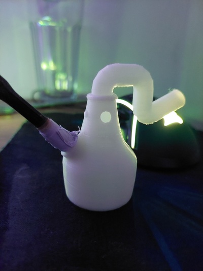 mini bang verre tuyau conduite d'eau cannabis 3d print model - Mito3D